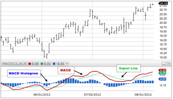 technical indicator MACD on the chart