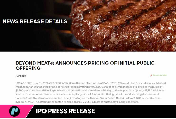 IPO press release