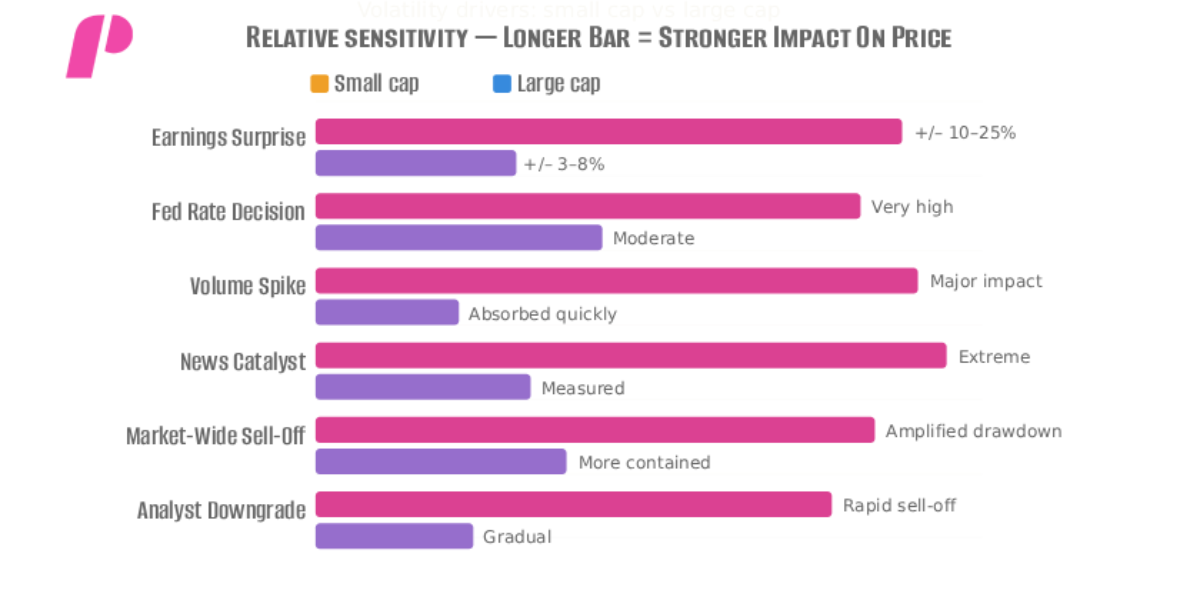 Volatility drivers: small cap vs large cap